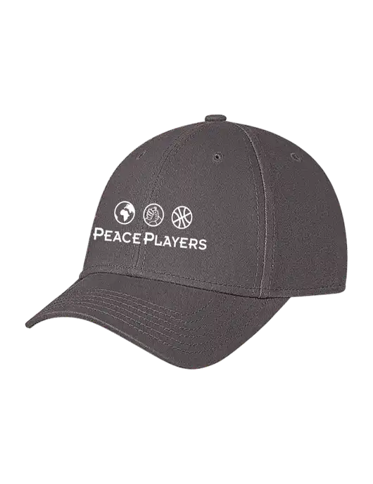 Medium Dark Grey Structured Soft Snap Closure Hook & Loop Cap w/Peace Players Logo
