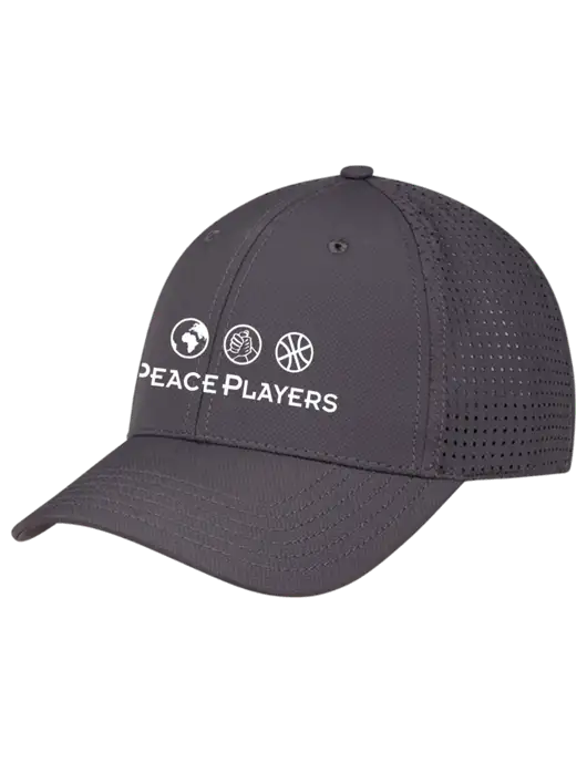 Charcoal Performance Stretchable Cap Hook & Loop w/Peace Players Logo