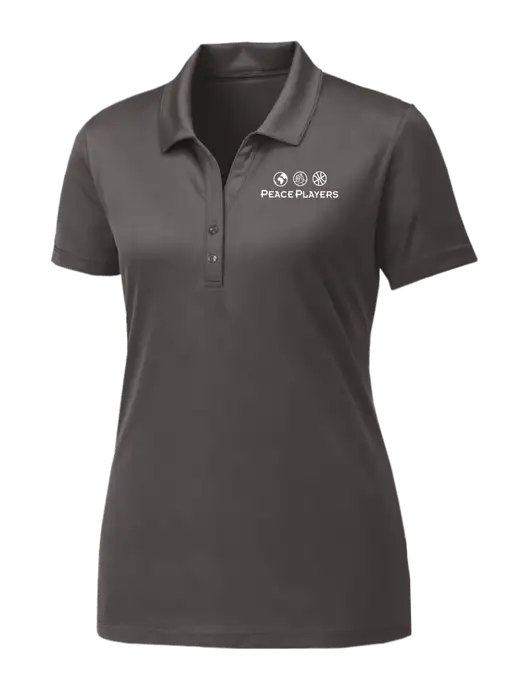 Womens Dark Grey PosiCharge Competitor Polo w/Peace Players Logo
