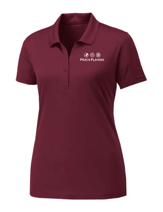 Womens Maroon PosiCharge Competitor Polo w/Peace Players Logo