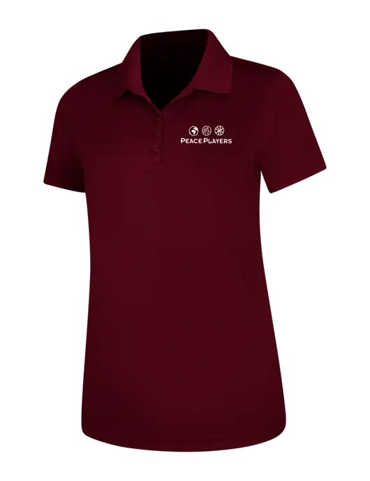 Maroon Womens Dry Zone UV Mesh Polo w/Peace Players Logo
