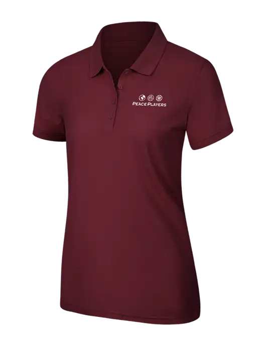 Maroon Womens Core Classic Pique Polo w/Peace Players Logo