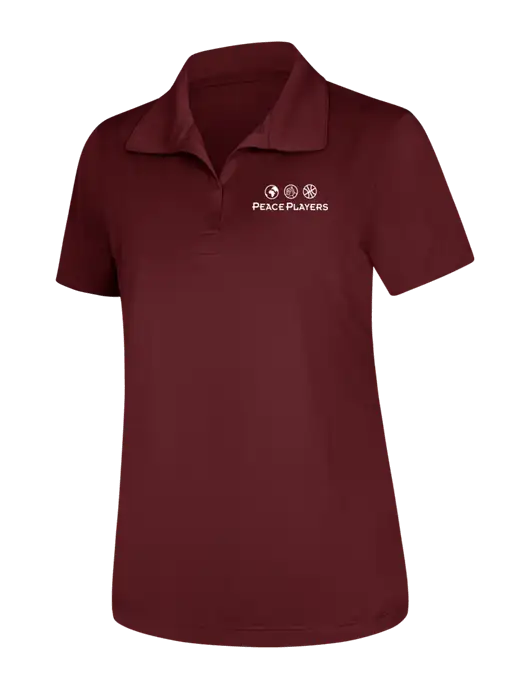 Womens Maroon Micropique Sport-Wick Polo w/Peace Players Logo