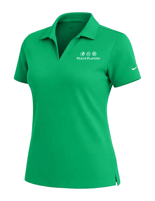NIKE Kelly Green Womens Dri-Fit Micro Pique Polo w/Peace Players Logo