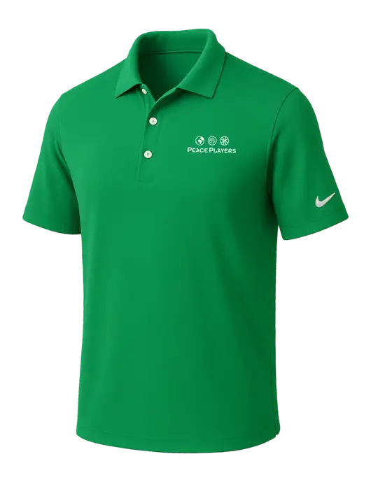 NIKE Kelly Green Dri-Fit Micro Pique Polo w/Peace Players Logo