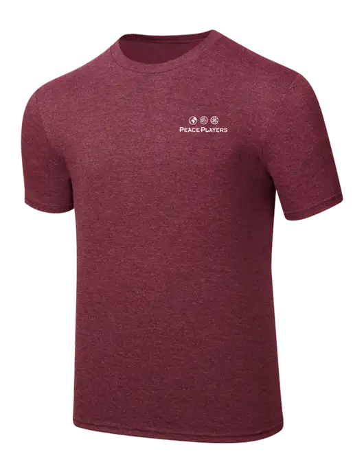 Simply Soft Maroon Frost 4.5oz  Poly/Combed Ring Spun Cotton T-Shirt w/Peace Players Logo