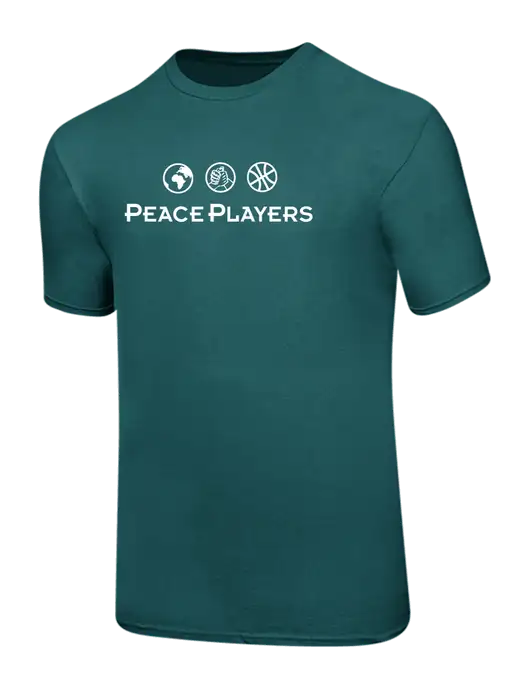 Ring Spun Dark Teal 4.5 oz T-Shirt w/Peace Players Logo
