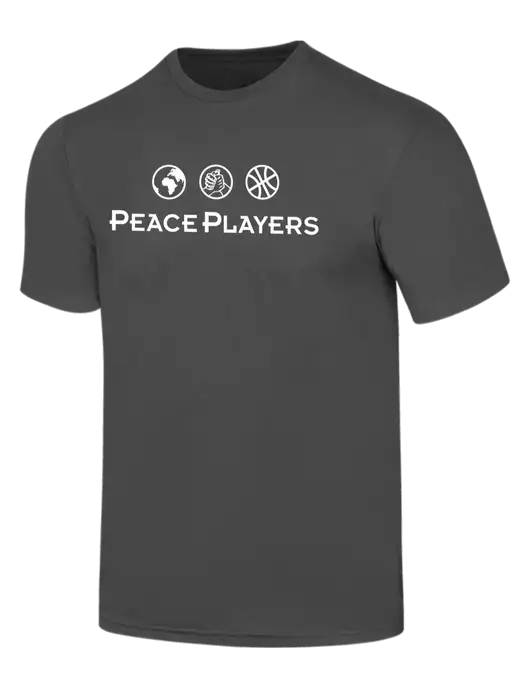 Simply Soft Charcoal 4.5oz  Poly/Combed Ring Spun Cotton T-Shirt w/Peace Players Logo