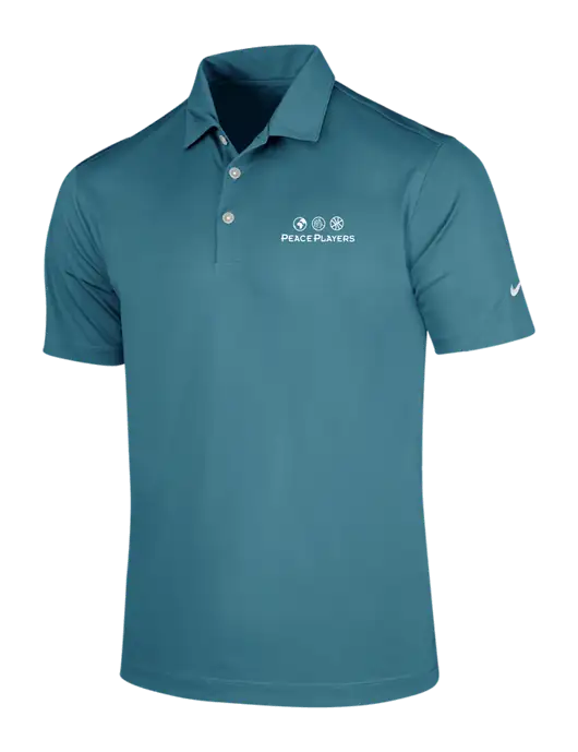 NIKE Dark Teal Dri-Fit Vertical Mesh Polo w/Peace Players Logo