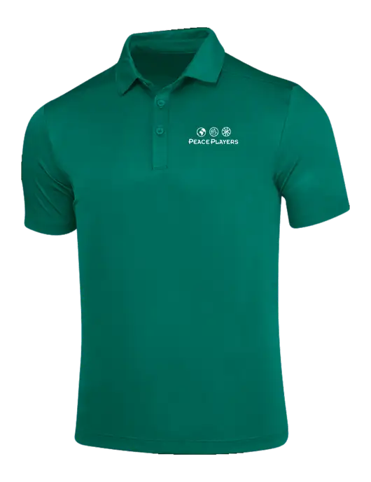Green Posi-UV Pro Polo w/Peace Players Logo