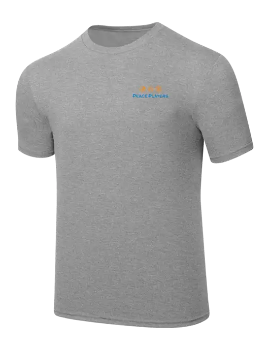 Simply Soft Heathered Light Grey 4.5oz  Poly/Combed Ring Spun Cotton T-Shirt w/Peace Players Logo