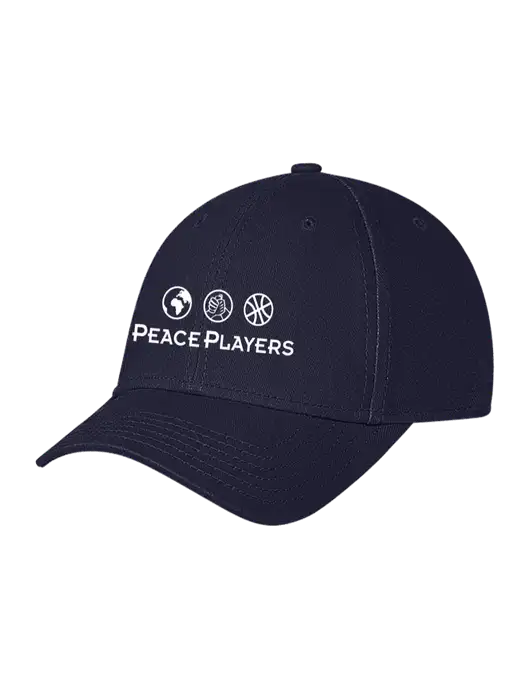 Navy Structured Soft Snap Closure Hook & Loop Cap w/Peace Players Logo