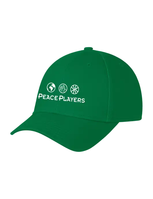 Kelly Green Structured Cap Hook & Loop w/Peace Players Logo