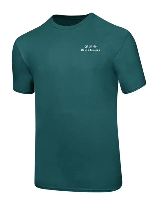 Ring Spun Dark Teal 4.5 oz T-Shirt w/Peace Players Logo