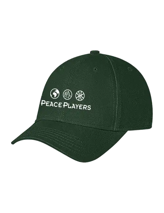 Dark Green Structured Soft Snap Closure Hook & Loop Cap w/Peace Players Logo