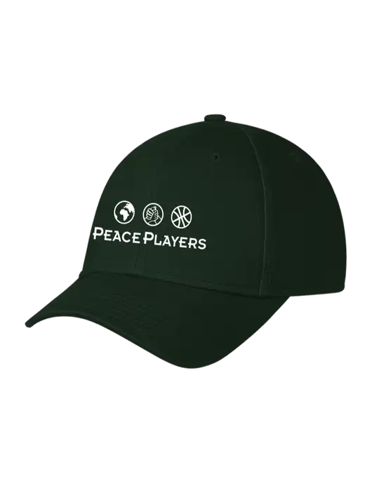 Dark Green Structured Cap Hook & Loop w/Peace Players Logo