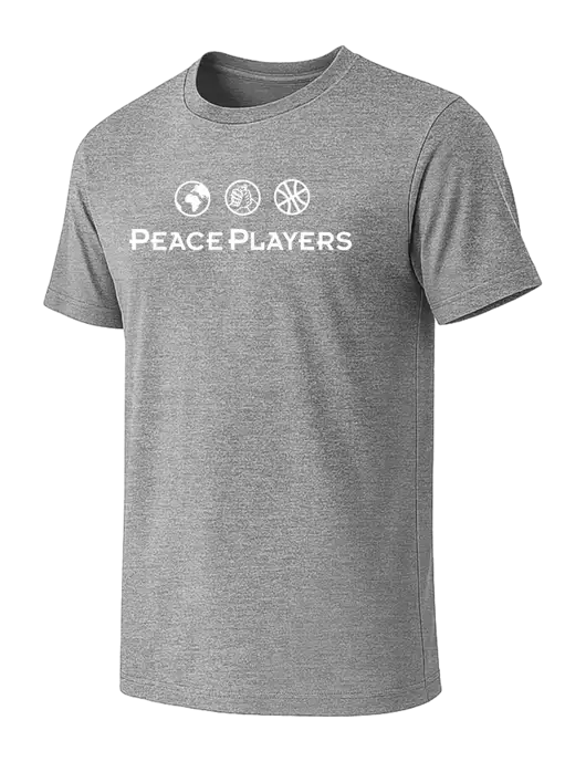 BELLA+CANVAS Heather Grey CVC Short Sleeve Tee w/Peace Players Logo