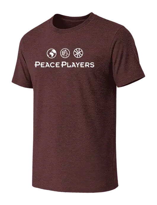 BELLA+CANVAS Heather Maroon CVC Short Sleeve Tee w/Peace Players Logo