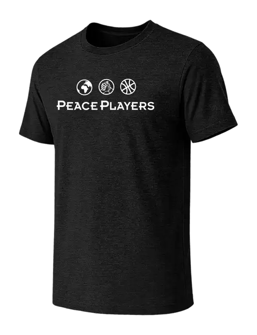 BELLA+CANVAS Black Heather CVC Short Sleeve Tee w/Peace Players Logo