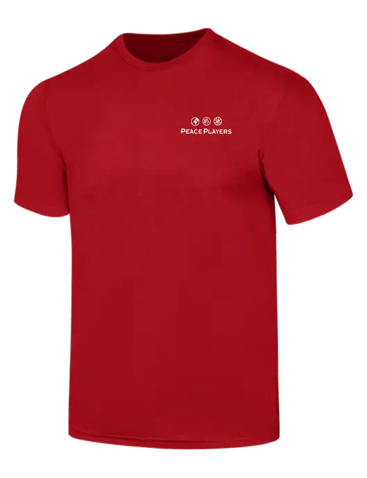Simply Soft Red 4.5oz  Poly/Combed Ring Spun Cotton T-Shirt w/Peace Players Logo