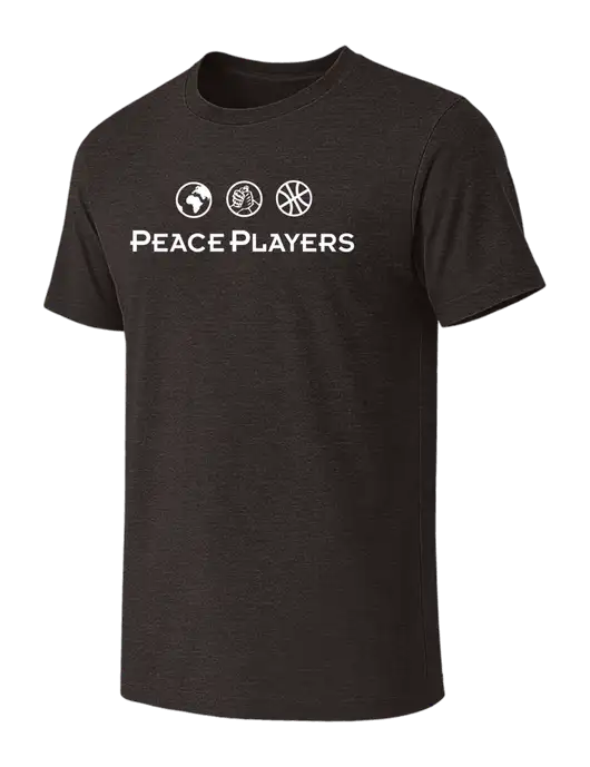 BELLA+CANVAS Dark Grey Heather CVC Short Sleeve Tee w/Peace Players Logo