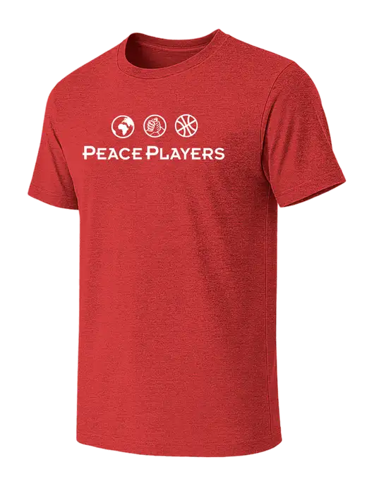 BELLA+CANVAS Heather Red CVC Short Sleeve Tee w/Peace Players Logo