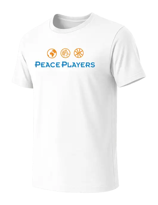 BELLA+CANVAS White Blend CVC Short Sleeve Tee w/Peace Players Logo