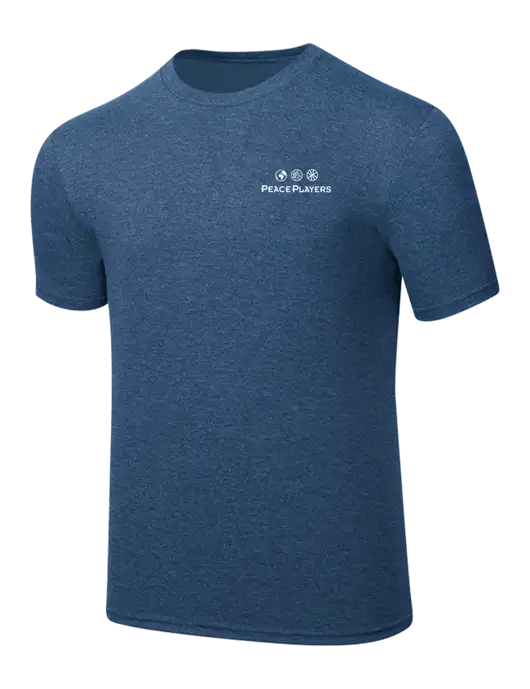 Simply Soft Heathered Navy 4.5oz  Poly/Combed Ring Spun Cotton T-Shirt w/Peace Players Logo