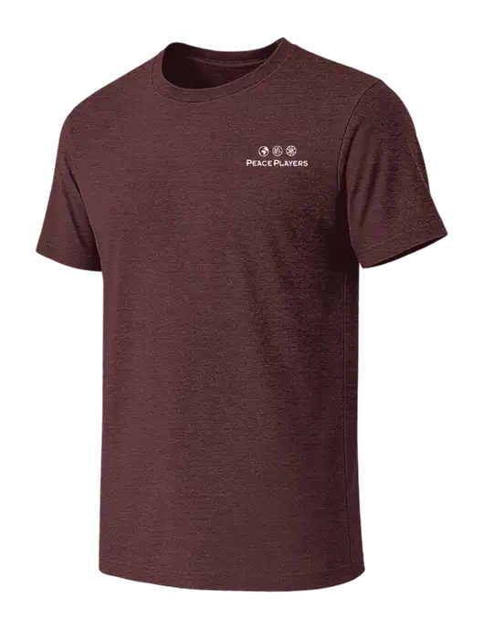 BELLA+CANVAS Heather Maroon CVC Short Sleeve Tee w/Peace Players Logo
