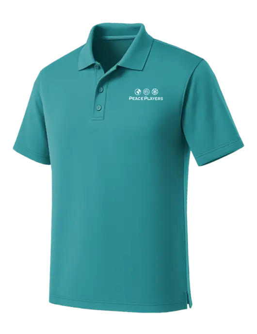 Light Teal Dry Zone UV Micro Mesh Polo w/Peace Players Logo