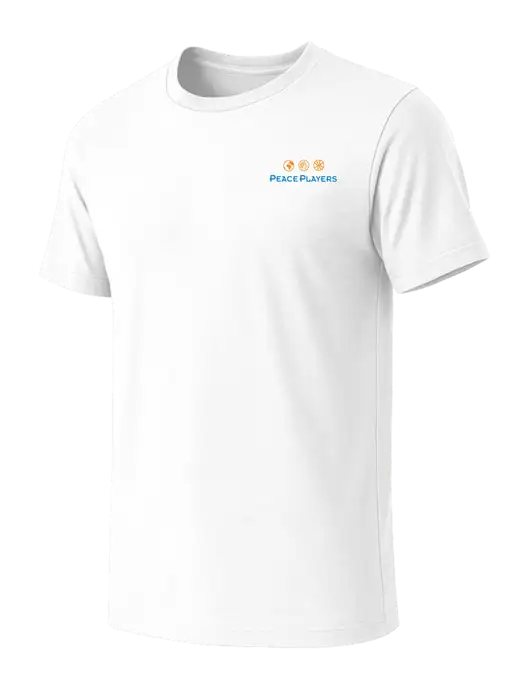 BELLA+CANVAS White Blend CVC Short Sleeve Tee w/Peace Players Logo