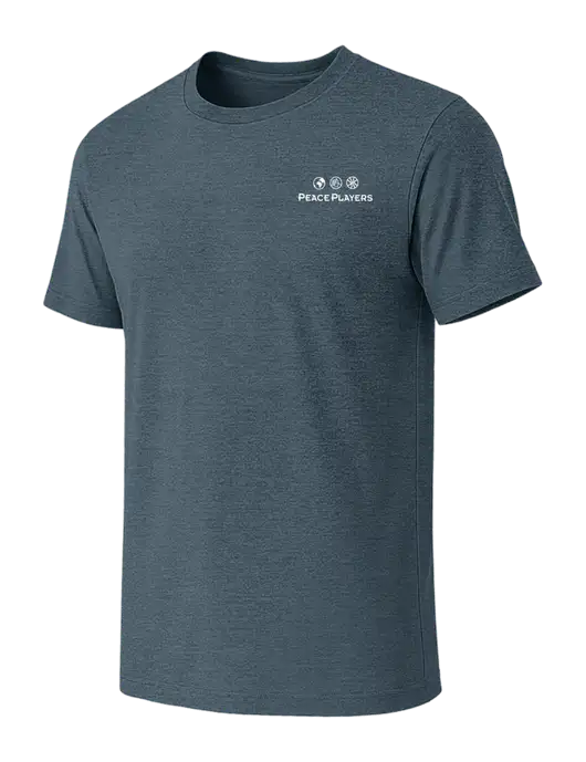 BELLA+CANVAS Heather Slate Blue CVC Short Sleeve Tee w/Peace Players Logo