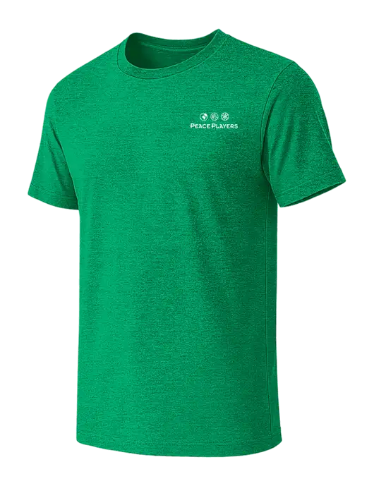 BELLA+CANVAS Heather Kelly Green CVC Short Sleeve Tee w/Peace Players Logo