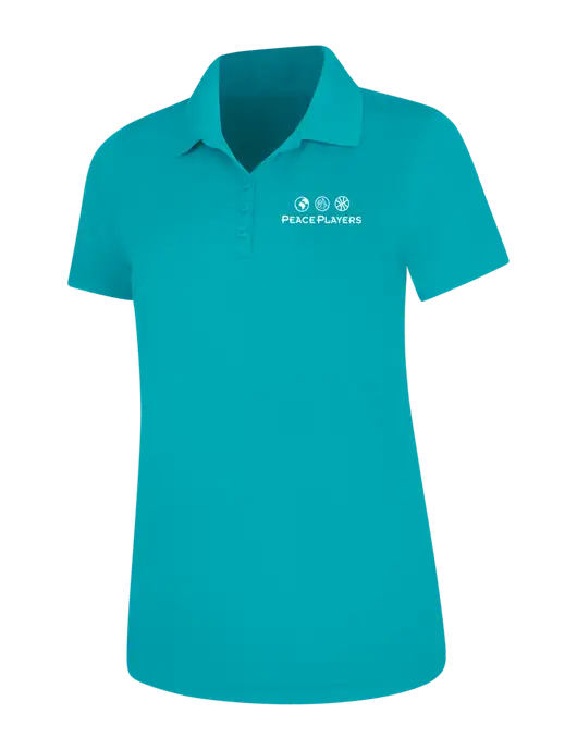 Light Teal Womens Dry Zone UV Mesh Polo w/Peace Players Logo