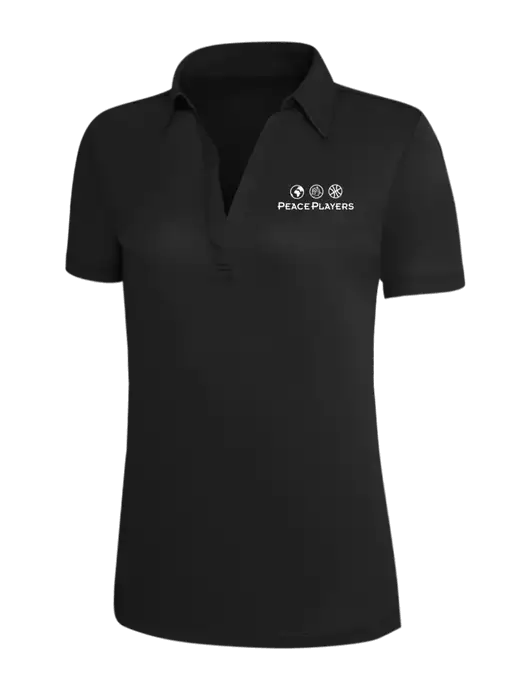 Black Silk Touch Womens Performance Polo w/Peace Players Logo