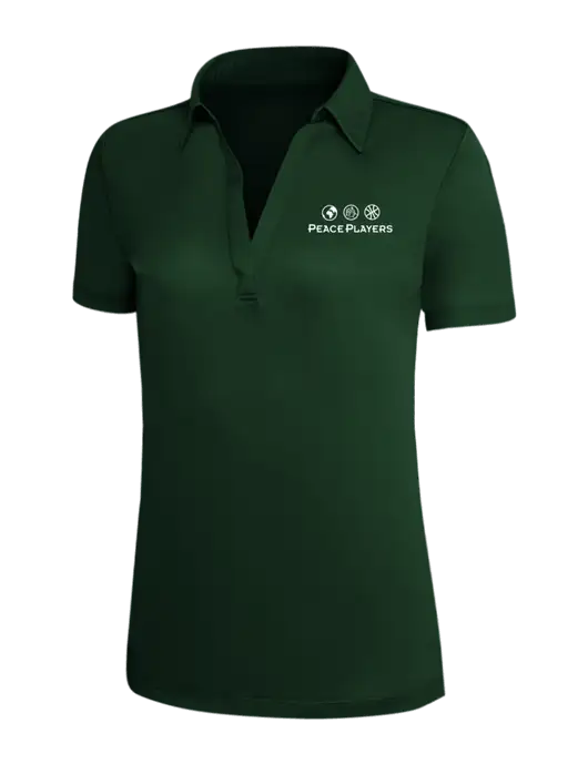 Dark Green Silk Touch Womens Performance Polo w/Peace Players Logo