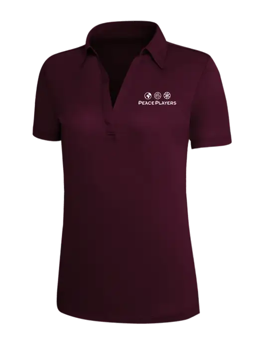 Maroon Silk Touch Womens Performance Polo w/Peace Players Logo