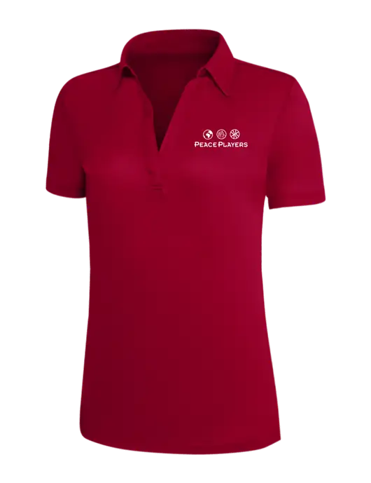 Red Silk Touch Womens Performance Polo w/Peace Players Logo