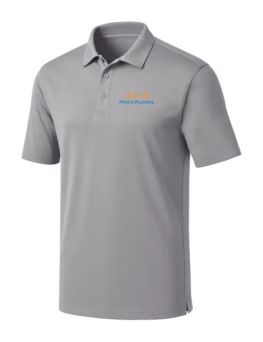 Light Grey Silk Touch Performance Polo w/Peace Players Logo