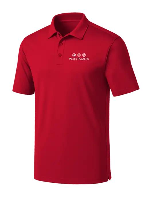 Red Silk Touch Performance Polo w/Peace Players Logo