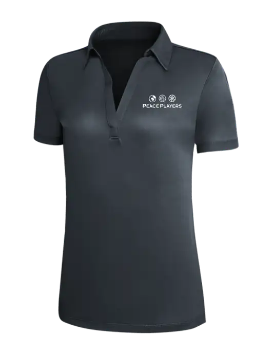 Dark Grey Silk Touch Womens Performance Polo w/Peace Players Logo