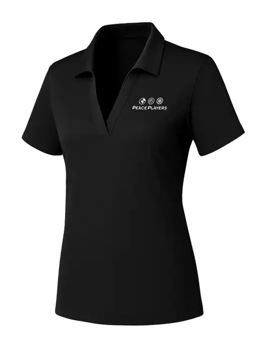 Womens Black PosiCharge RacerMesh Polo w/Peace Players Logo