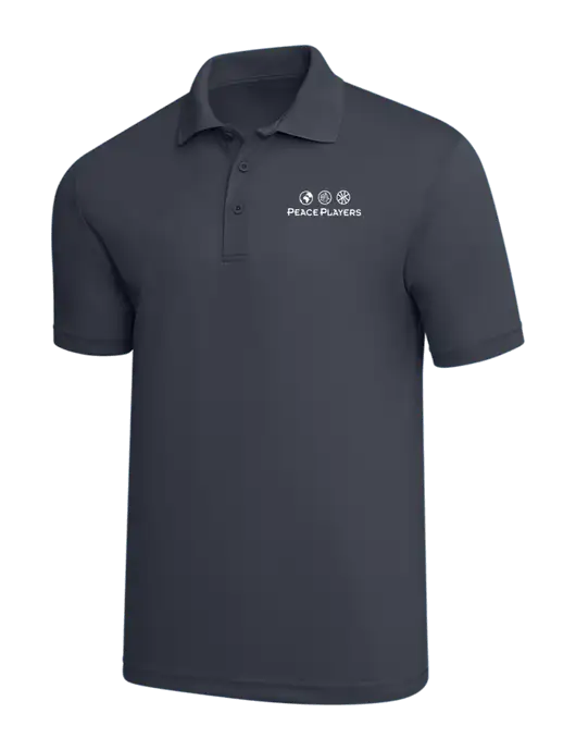 Dark Grey PosiCharge RacerMesh Polo w/Peace Players Logo