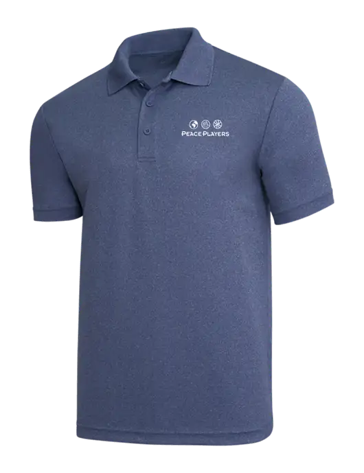Light Navy Heather PosiCharge RacerMesh Polo w/Peace Players Logo