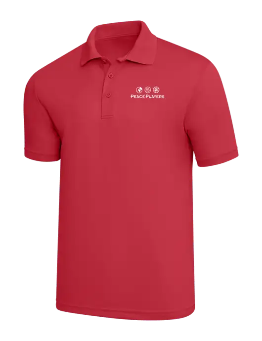 Red PosiCharge RacerMesh Polo w/Peace Players Logo