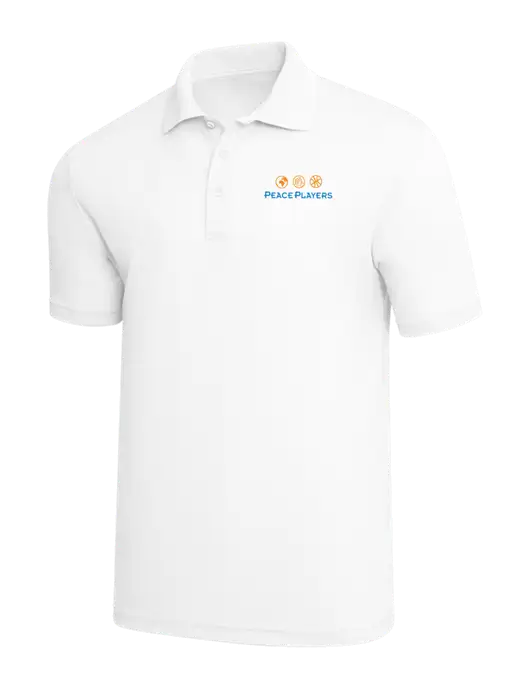White PosiCharge RacerMesh Polo w/Peace Players Logo