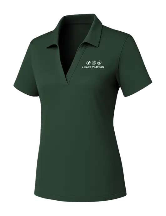 Womens Dark Green PosiCharge RacerMesh Polo w/Peace Players Logo