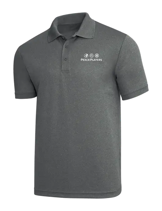 Medium Grey Heather PosiCharge RacerMesh Polo w/Peace Players Logo