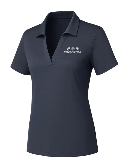 Womens Dark Grey PosiCharge RacerMesh Polo w/Peace Players Logo