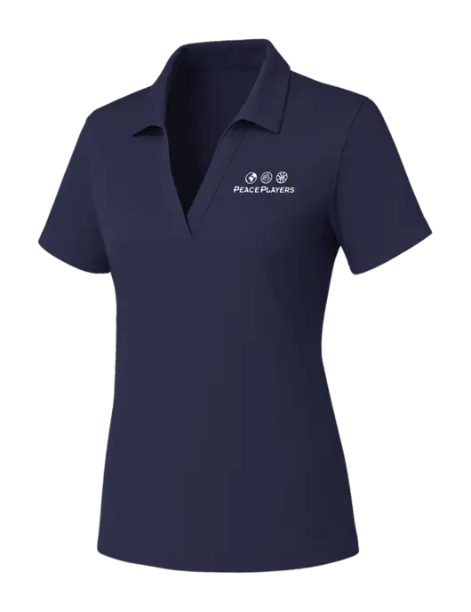 Womens Navy PosiCharge RacerMesh Polo w/Peace Players Logo